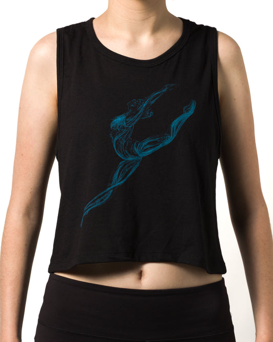 Beyond - Blue On Black Crop Top