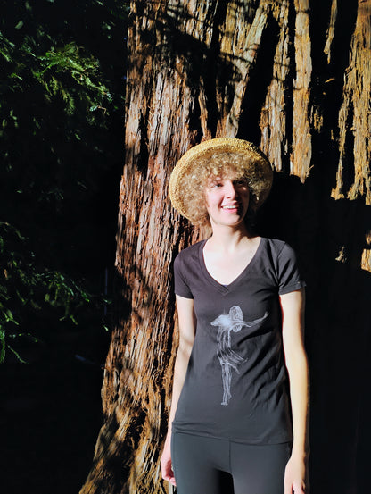 Lifted Light - White on Black  Short Sleeve V-neck