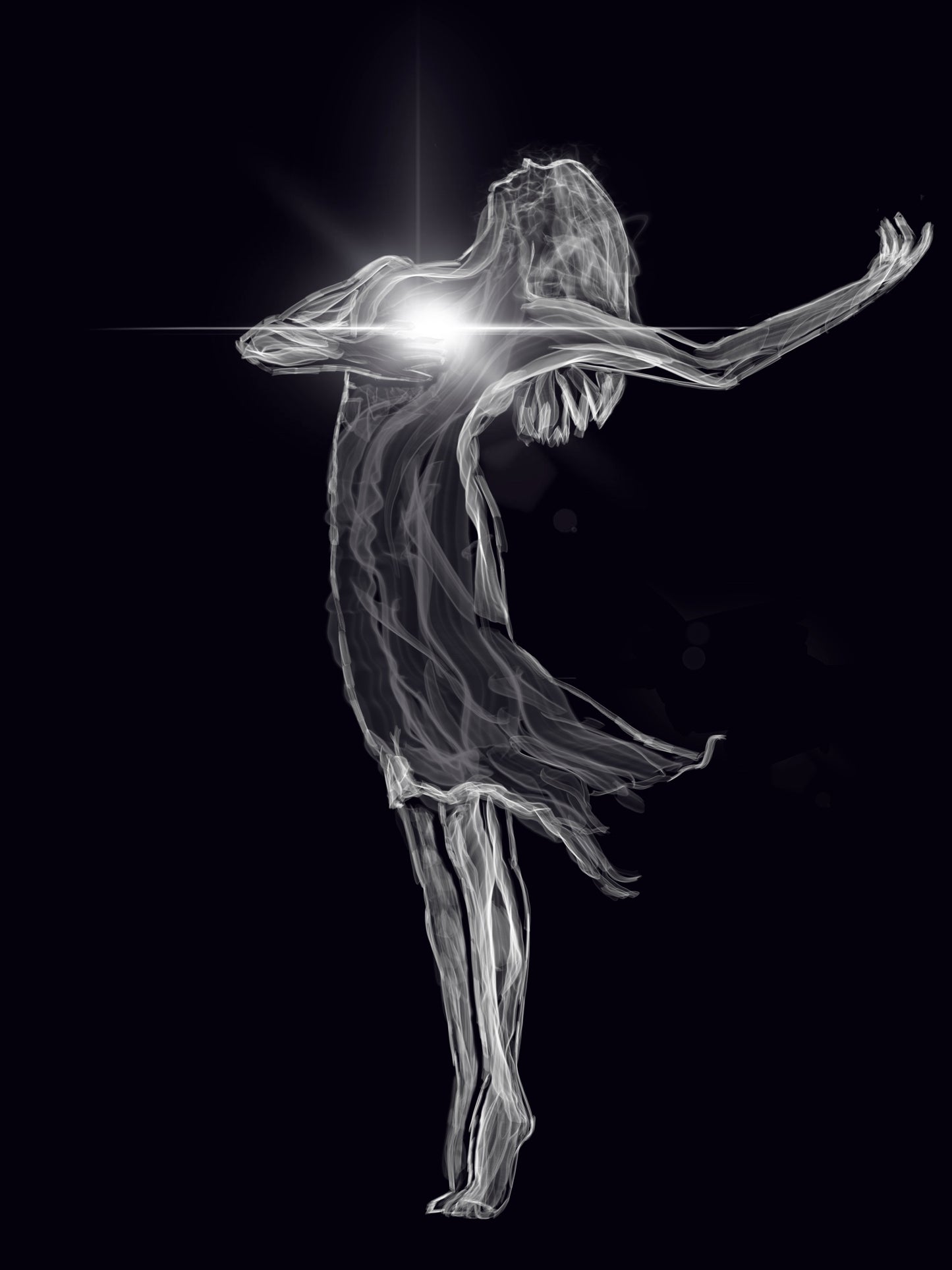 Lifted Light - White on Black  Short Sleeve V-neck