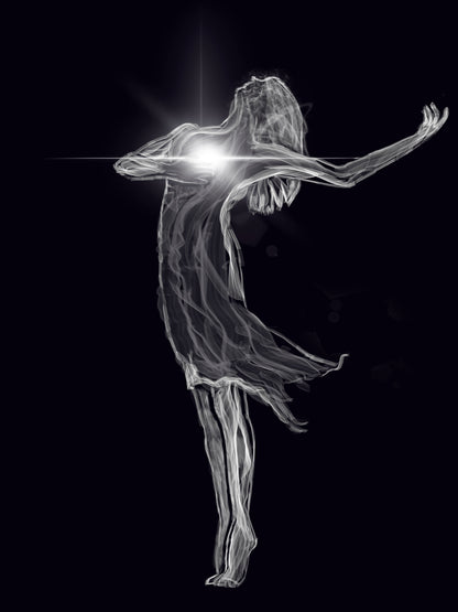 Lifted Light - White on Black  Short Sleeve V-neck