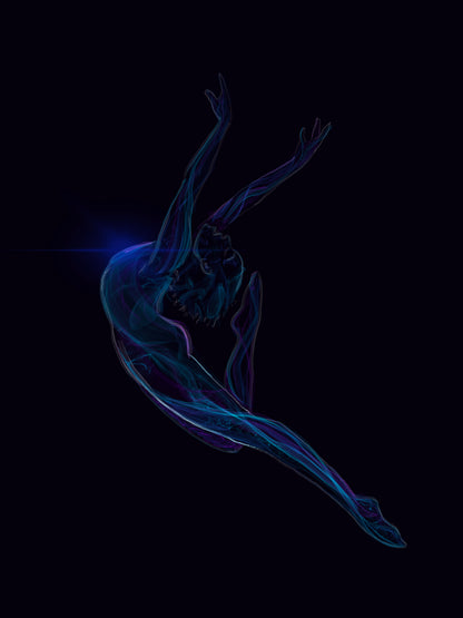Feel Free - Blue on Black Longtail Tee